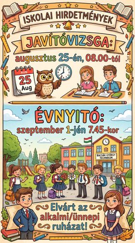 Javítóvizsga és tanévnyitó